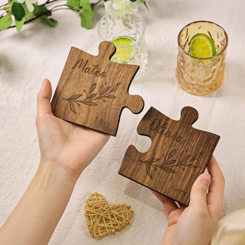 Puzzle coaster pair
