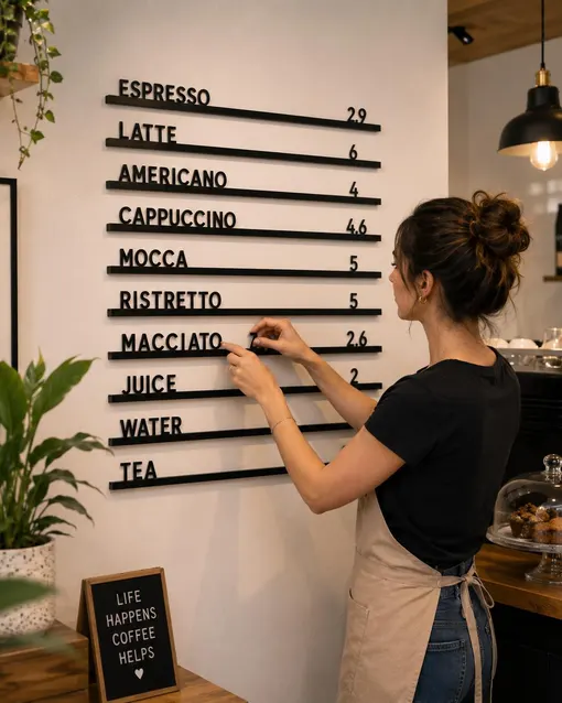 Custom bar or cafe menu board similar product reference 1