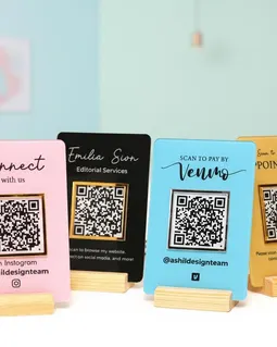 Acrylic QR code tabletop sign similar product reference 1