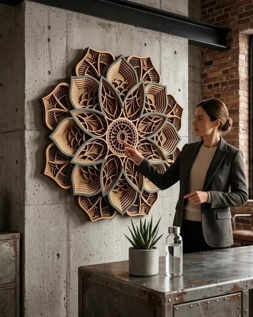 Layered mandala or geometric wall art similar product reference 1