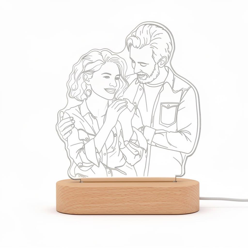 Contour laser engraved acrylic night-light boilerplate reference
